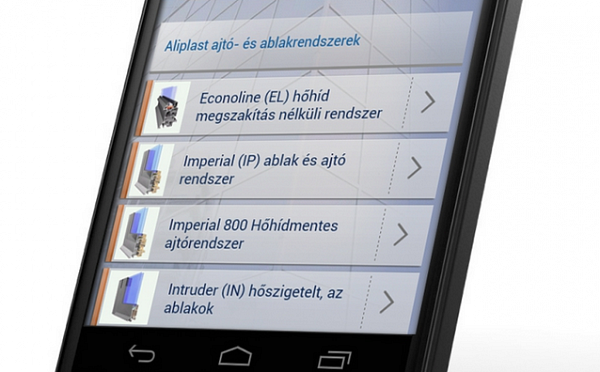 Okostelefonról elérhető mobil építőanyag-katalógus