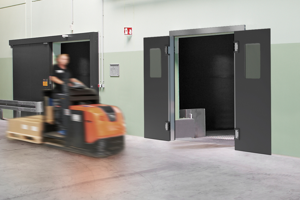 Robusztus és tartós lengőajtók polietilénből és rozsdamentes acélból Robusztus és tartós lengőajtók polietilénből és rozsdamentes acélból